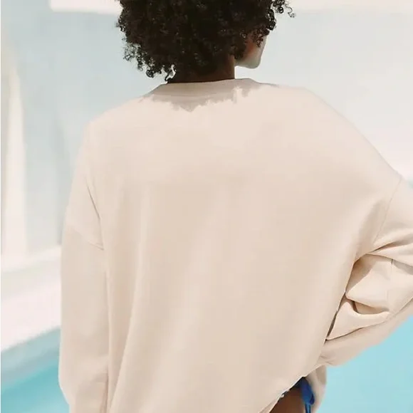 Anthro x Celandine Oversized Graphic Ivory Sweatshirt Sz L/XL NWT - Picture 3 of 16